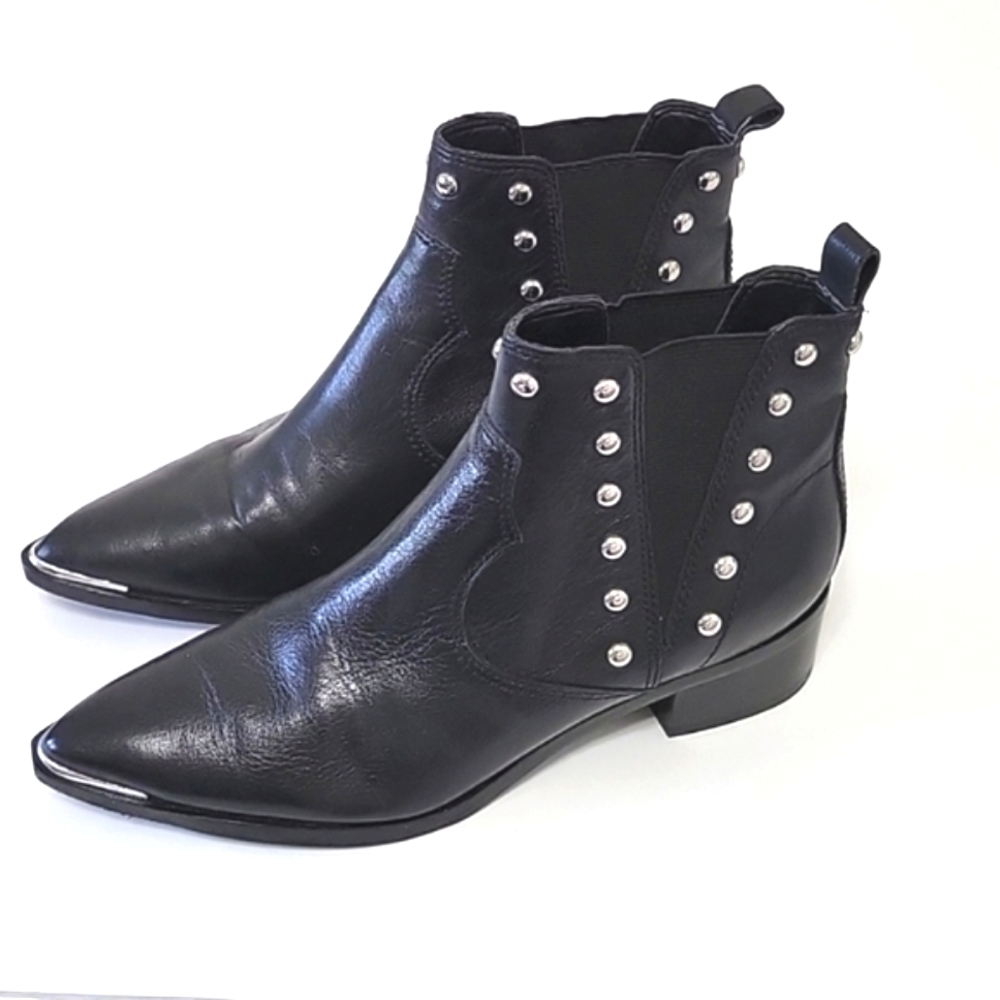 Marc Fisher LTD Mlyienta pointed silver studded ankle boots women's size 5